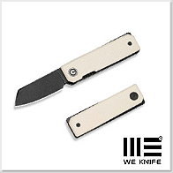 We Knife/Civivi Kukei Front Flipper象牙白G10柄折刀/ Nitro-V鋼黑石洗(附簡易皮套)