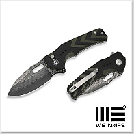 We Knife/CIVIVI Vexron黑綠G10柄按鈕鎖折刀(Damascus鋼)