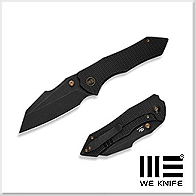 We Knife High-Fin XL黑鈦菱紋鈦柄 Frame Lock 折刀 - CPM 20CV鋼(黑石洗處理)