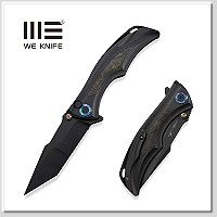WE KNIFE TIGHE DOWN BK&YE CF /M390鋼 鈦合金柄材框架鎖 -折刀