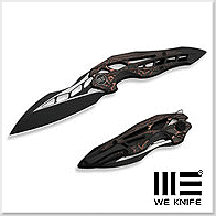 We Knife Arrakis 黑鈦+銅箔碳纖鑲崁一體柄 Frame Lock折刀 -Vanax鋼(黑石洗處理)【限量299把】