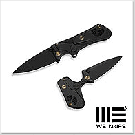 We Knife NexoMorph 黑鈦柄變形推式匕首/按鈕鎖快開折刀 -Bohler M390鋼(黑石洗處理)