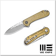 We Knife/Civivi Elementum 黃色Ultem柄岩紋 Liner Lock 折刀 -Nitro-V鋼(Satin處理)