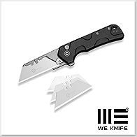 We Knife/Civivi Pulsara Utility 黑鋁柄 Button Lock 美工刀 -6Cr13鋼(石洗刀架)