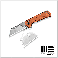 We Knife/Civivi Pulsara Utility 橘色鋁柄 Button Lock 美工刀 -6Cr13鋼(石洗刀架)