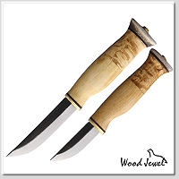 Wood Jewel Fixed Blade Set Curly /80CrV2鋼 .樺木鑲嵌馴鹿角 -直刀