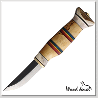 Wood Jewel Fixed Blade Rainbow /80CrV2鋼 .樺木鑲嵌馴鹿角 -直刀