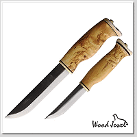 Wood Jewel Big Double Fixed Blade Set /80CrV2鋼 .樺木鑲嵌馴鹿角 -直刀