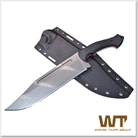 WTG Blackout黑斜紋G10紅襯柄直刀/(K329鋼Apocalypto處理虎斑Strike紋(附Kydex鞘)